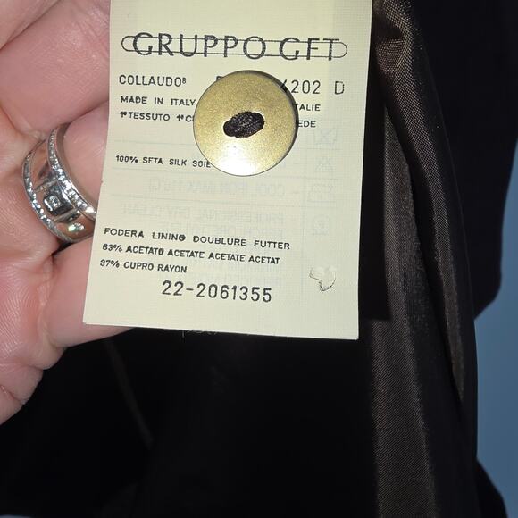 Vintage 1980's Claude Montana Blazer Blouse Brown Silk Raw Silk Button Front 8 - Picture 8 of 13